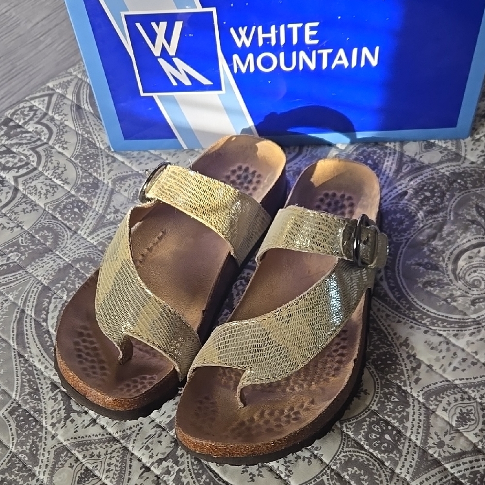 White Mountain Gold Sandals